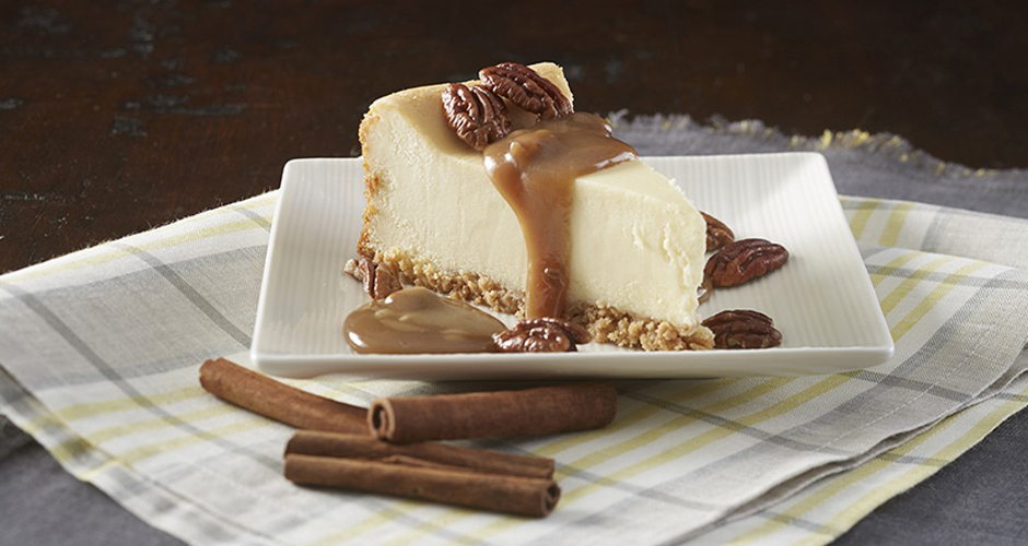 Cinnamon Whiskey Pecan Caramel Cheesecake